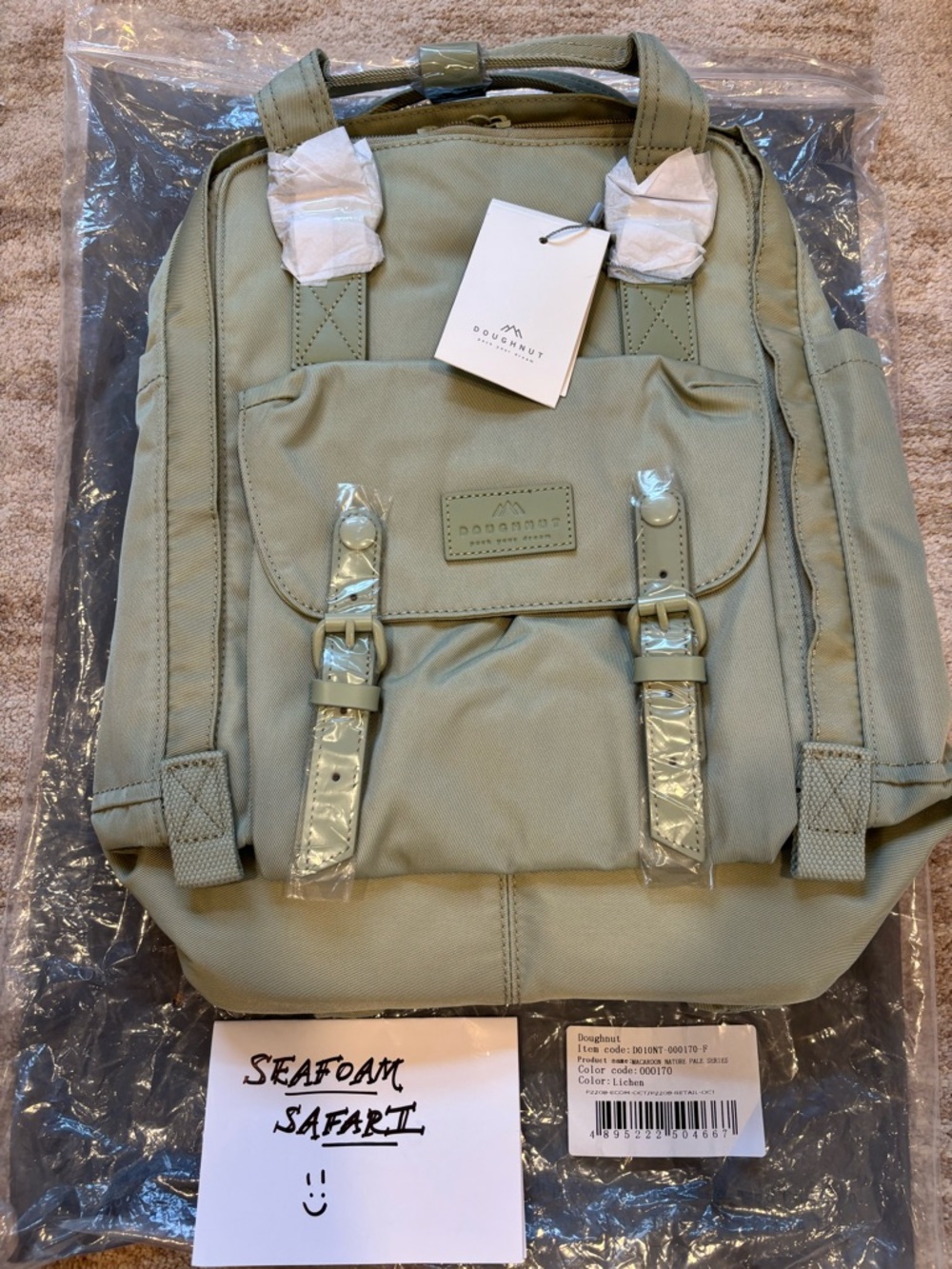 NWT Doughnut Macaroon Nature Series 16L Lichen Green Backpack